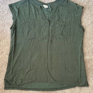 Merona Forest Green Cap Sleeve Blouse